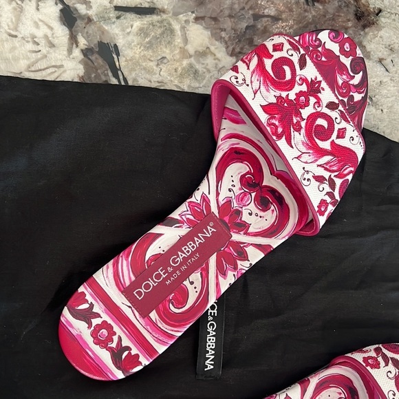 DOLCE & GABBANA PRINTED CANCAS SLIDES SIZE 38.5 - Picture 11 of 17